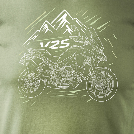 Ducati Multistrada V2S Herren Khaki REGULAR Motorrad-T-Shirt